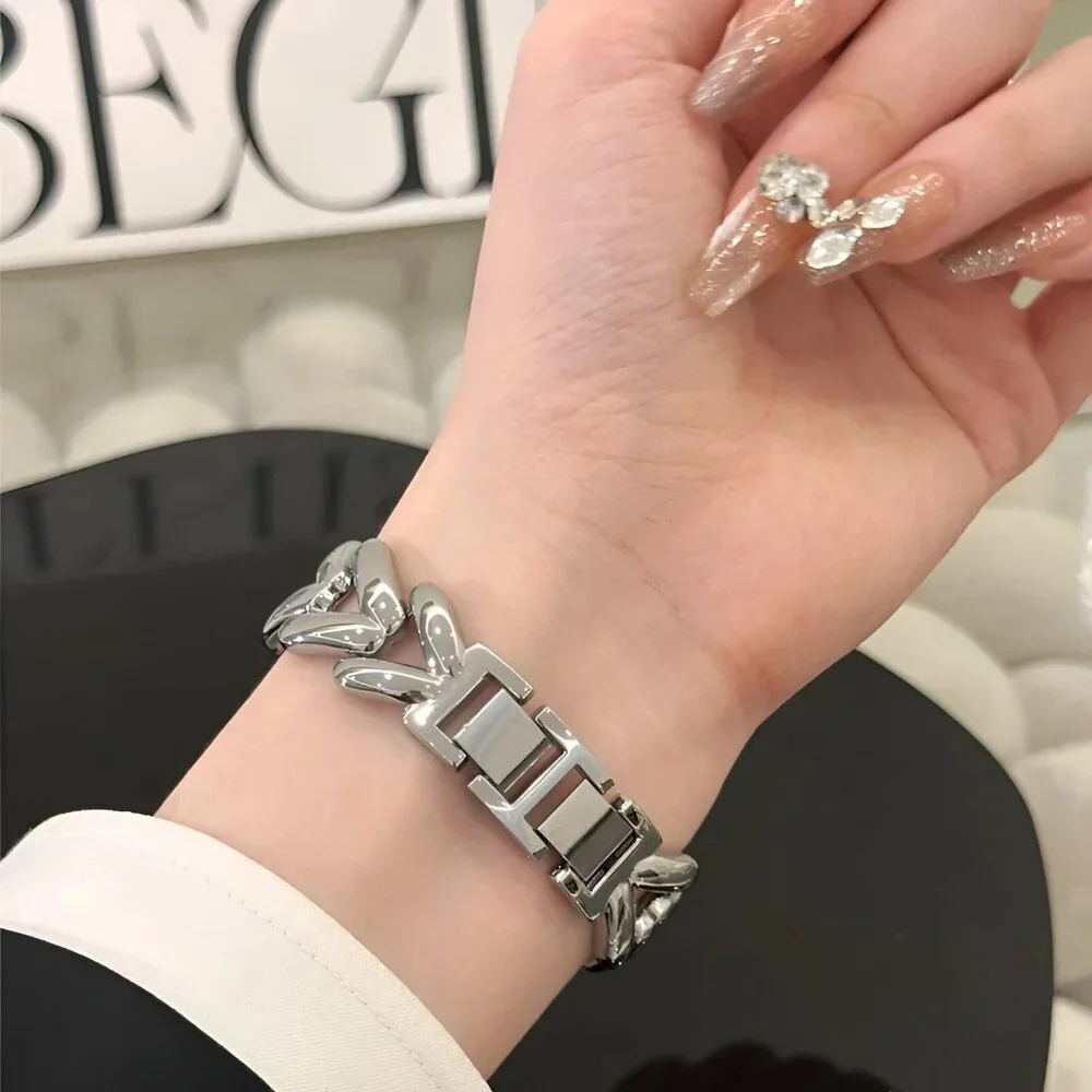 Apple Watch Band Adjustable Stylish Strap Silver Stainless Watch Band - Silver - Picture 8 of 9